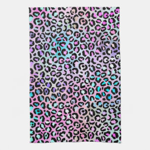 Design der iridescent Leopard-Serie 12 Geschirrtuch