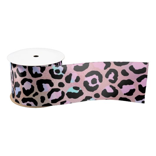 Design der iridescent Leopard-Serie 6 Satinband (Spule)