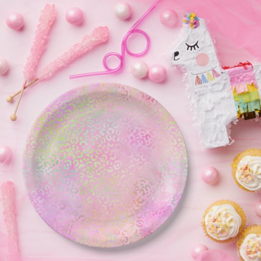 Design der irideszierenden Leopard-Serie 1 Pappteller (Party)