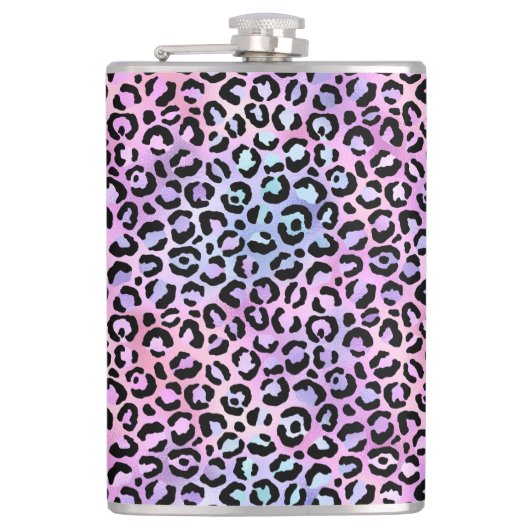 Design der irideszierenden Leopard-Serie 4 Flachmann (Vorderseite)