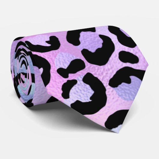 Design der irideszierenden Leopard-Serie 4 Krawatte (Gerollt)