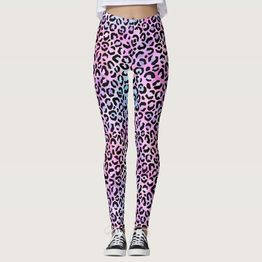 Design der irideszierenden Leopard-Serie 4 Leggings (Vorderseite)