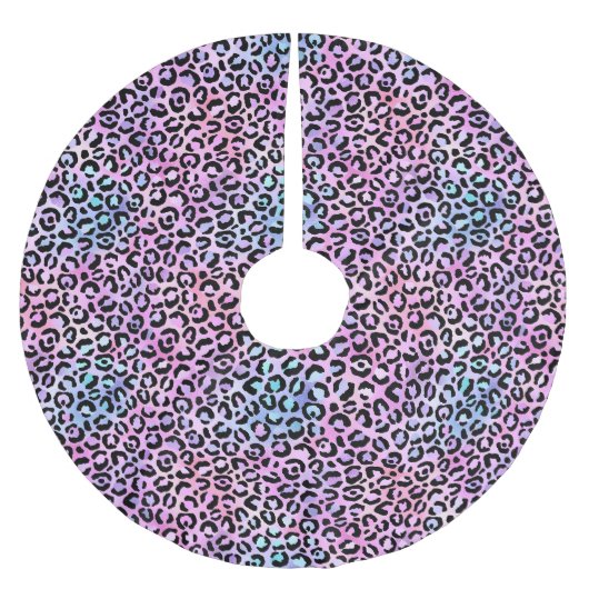 Design der irideszierenden Leopard-Serie 4 Polyester Weihnachtsbaumdecke (Vorderseite)