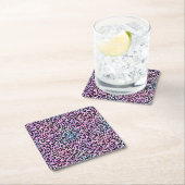 Design der irideszierenden Leopard-Serie 4 Rechteckiger Pappuntersetzer (Vor Ort)