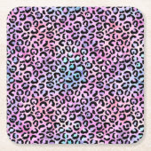 Design der irideszierenden Leopard-Serie 4 Rechteckiger Pappuntersetzer (Vorderseite)