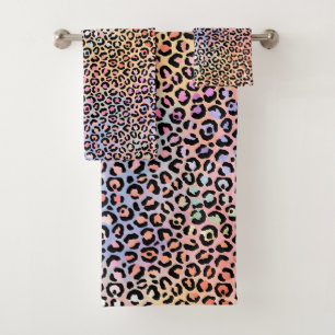 Design der irideszierenden Leopard-Serie 7 Badhandtuch Set