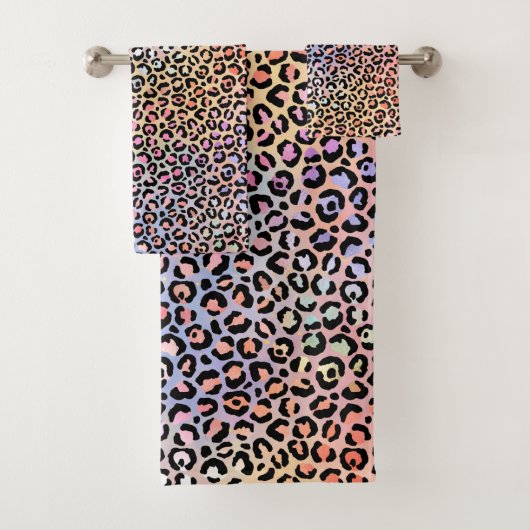 Design der irideszierenden Leopard-Serie 7 Badhandtuch Set (Insitu)