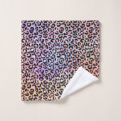 Design der irideszierenden Leopard-Serie 7 Badhandtuch Set (Waschlappen)
