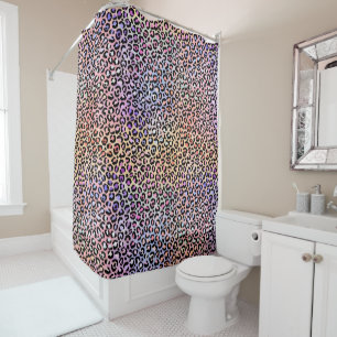 Design der irideszierenden Leopard-Serie 7 Duschvorhang