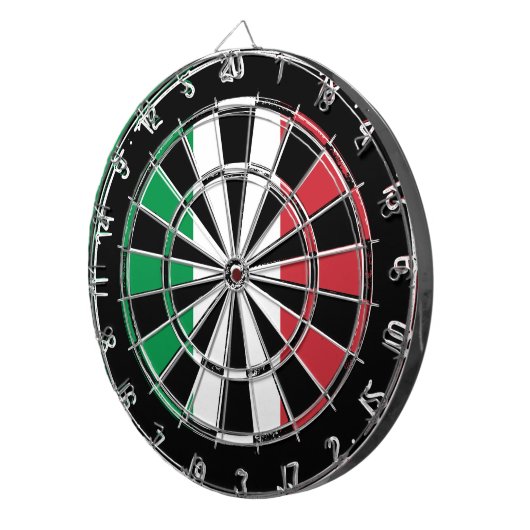 Design der italienischen Flagge | Beklemmendes Aus Dartscheibe (Vorderseite rechts)