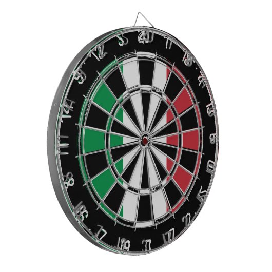 Design der italienischen Flagge | Beklemmendes Aus Dartscheibe (Vorderseite Links)
