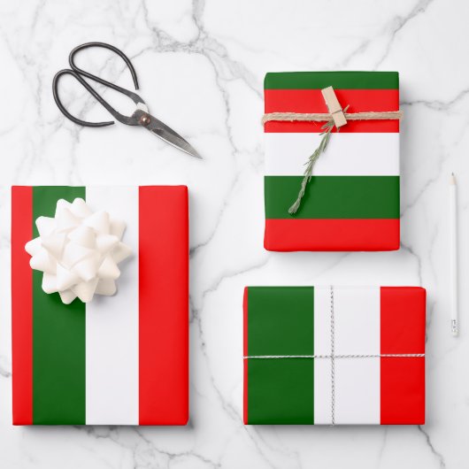 Design der italienischen Flaggen Geschenkpapier Set (Vorderseite)