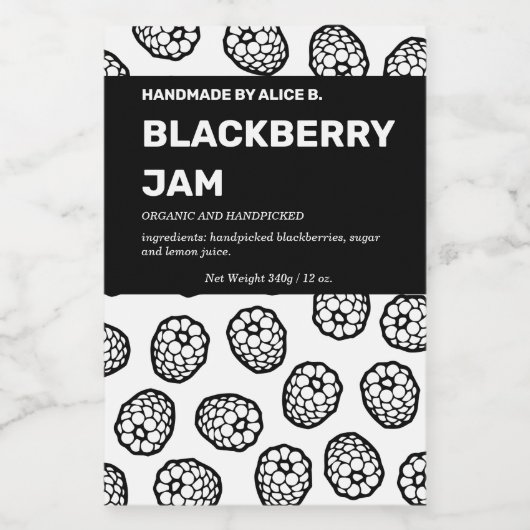Design der Jam Jar Label-Verpackung Lebensmitteletikett (Einzelnes Label)