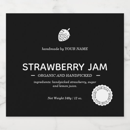 Design der Jam Jar Label-Verpackung Schaumweinetikett (Einzelnes Label)