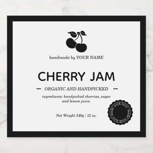 Design der Jam Jar Label-Verpackung Schaumweinetikett (Einzelnes Label)