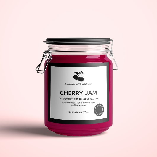Design der Jam Jar Label-Verpackung Schaumweinetikett