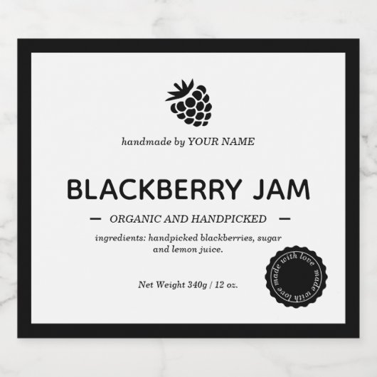 Design der Jam Jar Label-Verpackung Schaumweinetikett (Einzelnes Label)