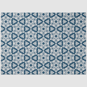 Design der japanischen Blume in Blau und Weiß Seidenpapier