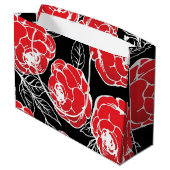 Design der japanischen Rose Blume Große Geschenktüte (Rückseite Schrägansicht)