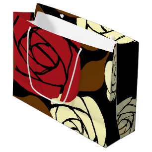 Design der japanischen Rose Blume Große Geschenktüte