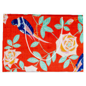 Design der japanischen Rose Blume Große Geschenktüte (Rückseite)