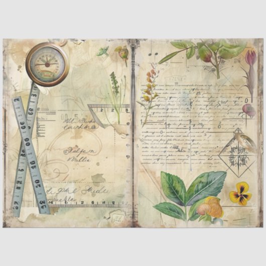 Design der Junk Journal-Serie #10 Seidenpapier (Vorderseite)