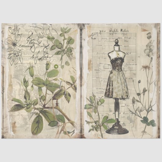 Design der Junk Journal-Serie #11 Seidenpapier (Vorderseite)