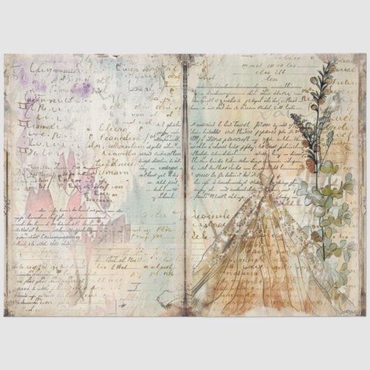 Design der Junk Journal-Serie #7 Seidenpapier (Vorderseite)