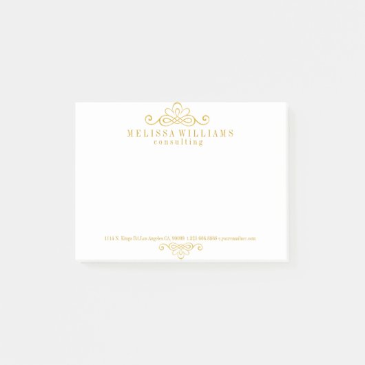 Design der kalligraphischen Wirbel Post-it Klebezettel (Vorderseite)