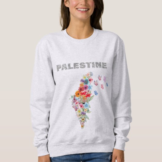 Design der Karte Floral Palestine | Pro Palestine Sweatshirt (Vorderseite)