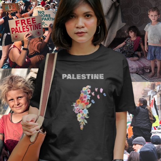 Design der Karte Floral Palestine | Pro Palestine T-Shirt
