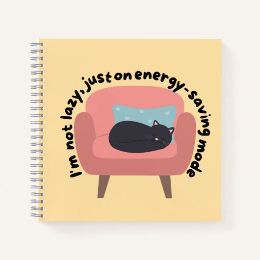 Design der Katze im Energiemodus rettend - gemütli Notizblock (Vorderseite)