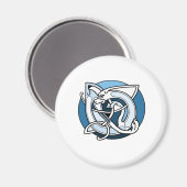Design der keltischen Knüpfarbeit - Blauer Hund Magnet (Vorderseite/Rückseite)
