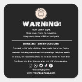 Design der Kerzenkennzeichnung Quadratischer Aufkleber (Vorderseite)