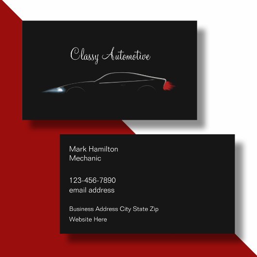 Design der klassischen Automotive Business Card Visitenkarte