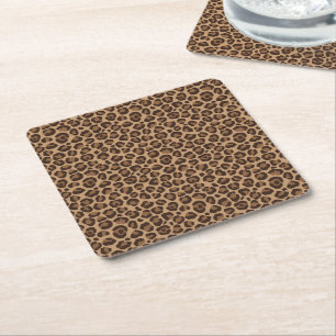 Design der klassischen Leopard-Serie 12 Rechteckiger Pappuntersetzer