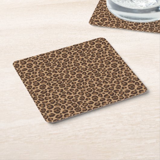 Design der klassischen Leopard-Serie 12 Rechteckiger Pappuntersetzer (angewinkelt)