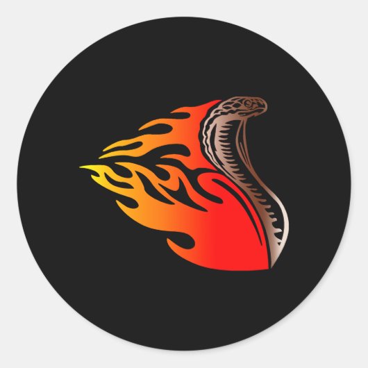Design der Kobra-Flammen Runder Aufkleber (Vorderseite)
