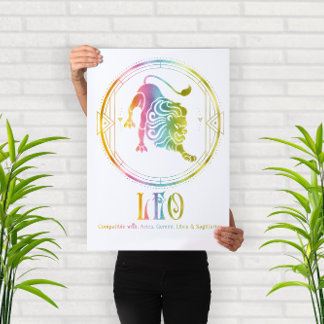 Design der Kompatibilität von Zodiac Leo Poster
