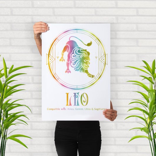 Design der Kompatibilität von Zodiac Leo Poster