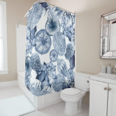 Design der Küste in Blau und Weiß Duschvorhang (Beispiel)