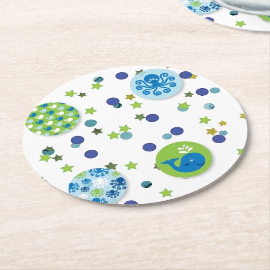 Design der Küstenreife Runder Pappuntersetzer (Angewinkelt)