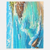 Design der Küstenrock-Szene Fleecedecke (Vorderseite)