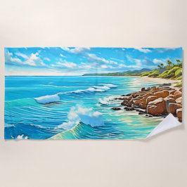 Design der Küstenrock-Szene Strandtuch