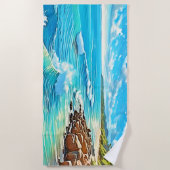 Design der Küstenrock-Szene Strandtuch (Vorderseite)