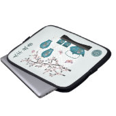 Design der Laternenkirschblüte aus asiatischem Set Laptopschutzhülle (Vorne Knopf)