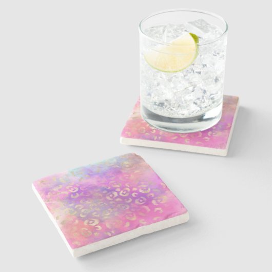 Design der Leopard Paint Serie 11 Steinuntersetzer (Seitenansicht)