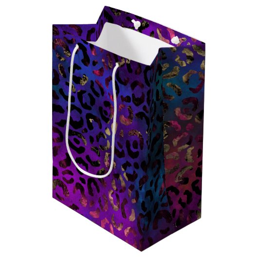Design der Leopard Paint Serie 16 Mittlere Geschenktüte (Vorderseite Schrägansicht)