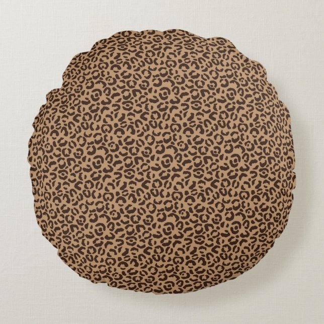 Design der Leopard-Serie 5 Rundes Kissen (Vorderseite)
