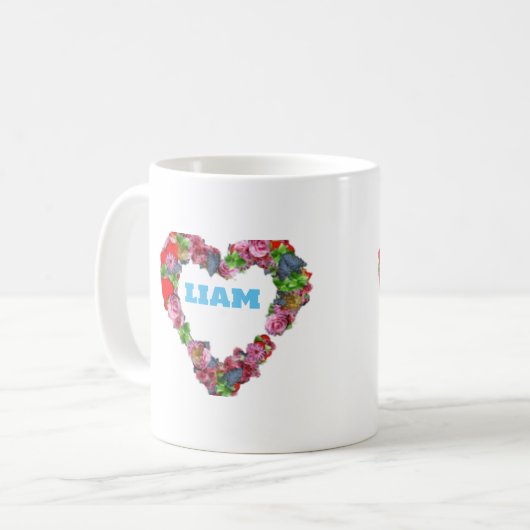 Design der Liam Liebe Kaffeetasse (Vorderseite Links)